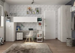 Kleiderschrank für Hochbett Jet - weiß