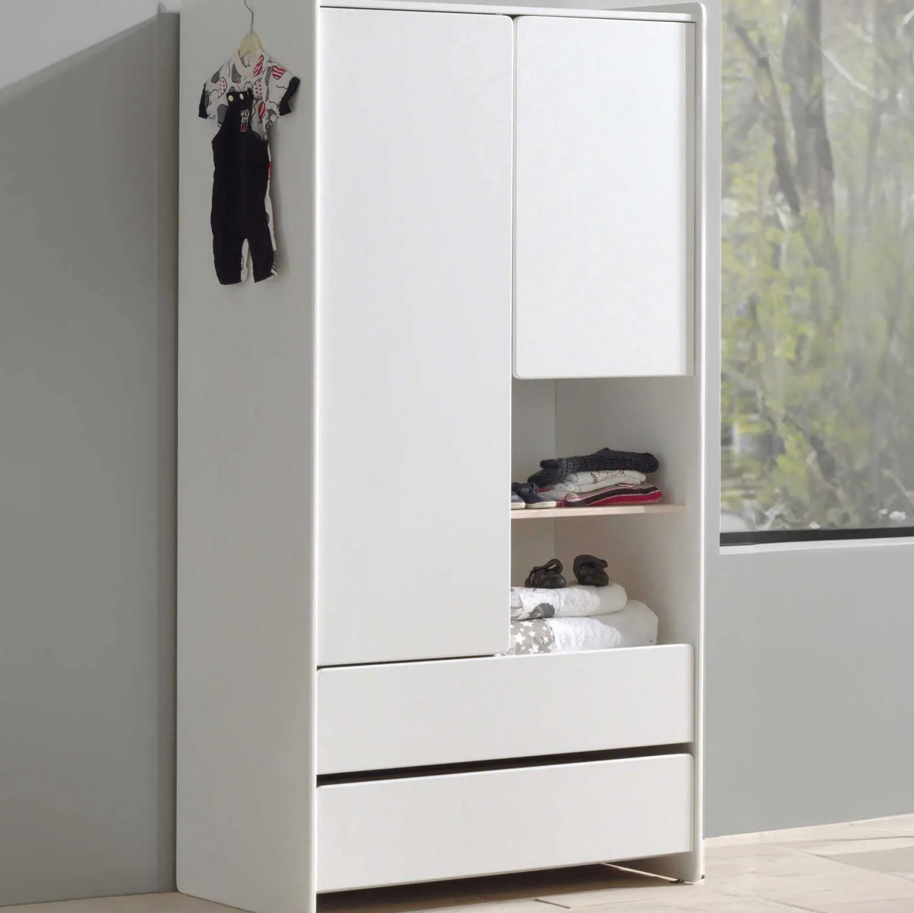 Kleiderschrank Kiddy 2 Türen - weiß