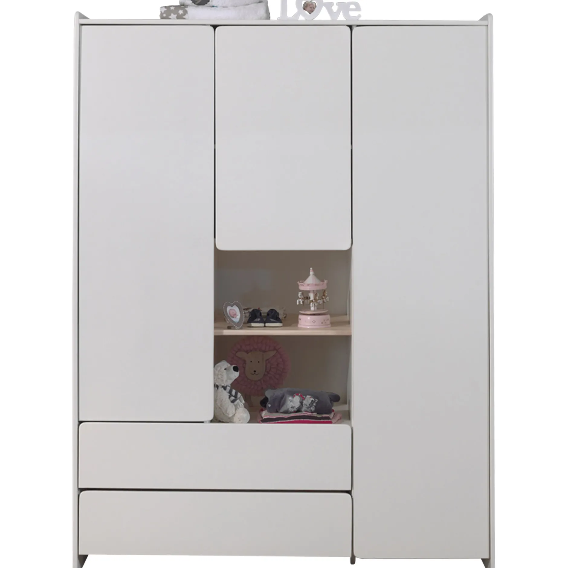 Kleiderschrank Kiddy 3 Türen - weiß