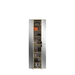 Kleiderschrank-Kombination Projekt X Emob - Artisan Oak/Weiß/Spiegel - 243x193x34 cm