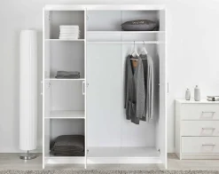 Kleiderschrank Leon mit 3 Türen - weiß