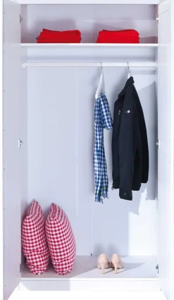Kleiderschrank Leon mit 2 Türen - weiß