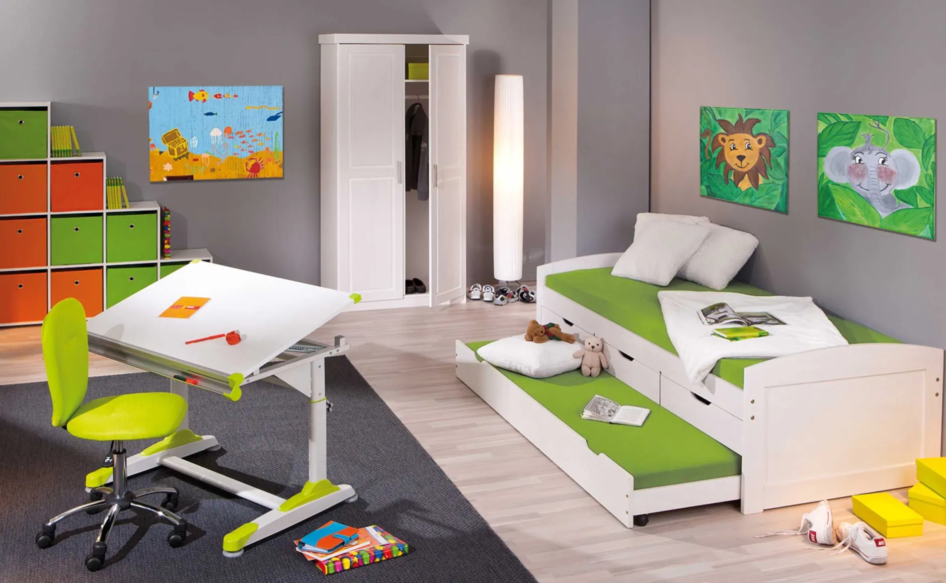 Kleiderschrank Leon mit 2 Türen - weiß