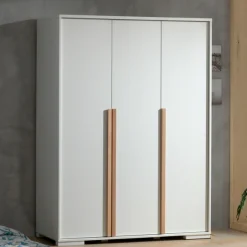Kleiderschrank London 146cm mit 3 Türen - weiß