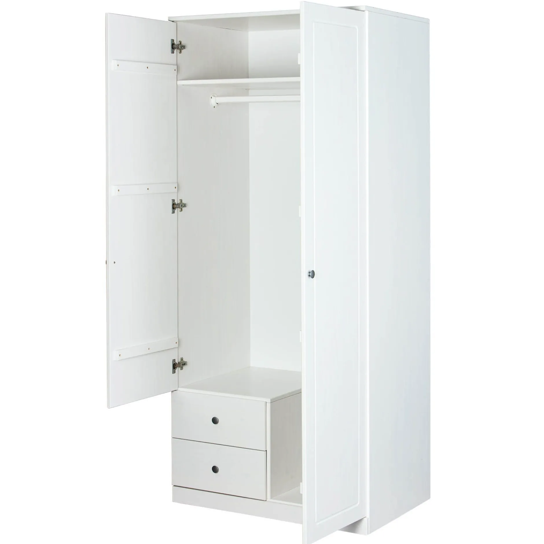 Kleiderschrank Martha 93cm mit 2 Türen - weiß