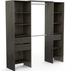 Kleiderschrank Mimi 7 Einlegeböden, 3 Schubladen und 2 Kleiderstangen-Waterford Eiche