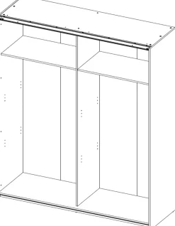 Kleiderschrank Moleskin 170cm mit 2 Schiebetüren - anthrazit/alter Stil
