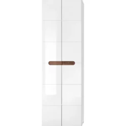 Kleiderschrank Nuro 60cm 2 Türen - Hochglanz weiß