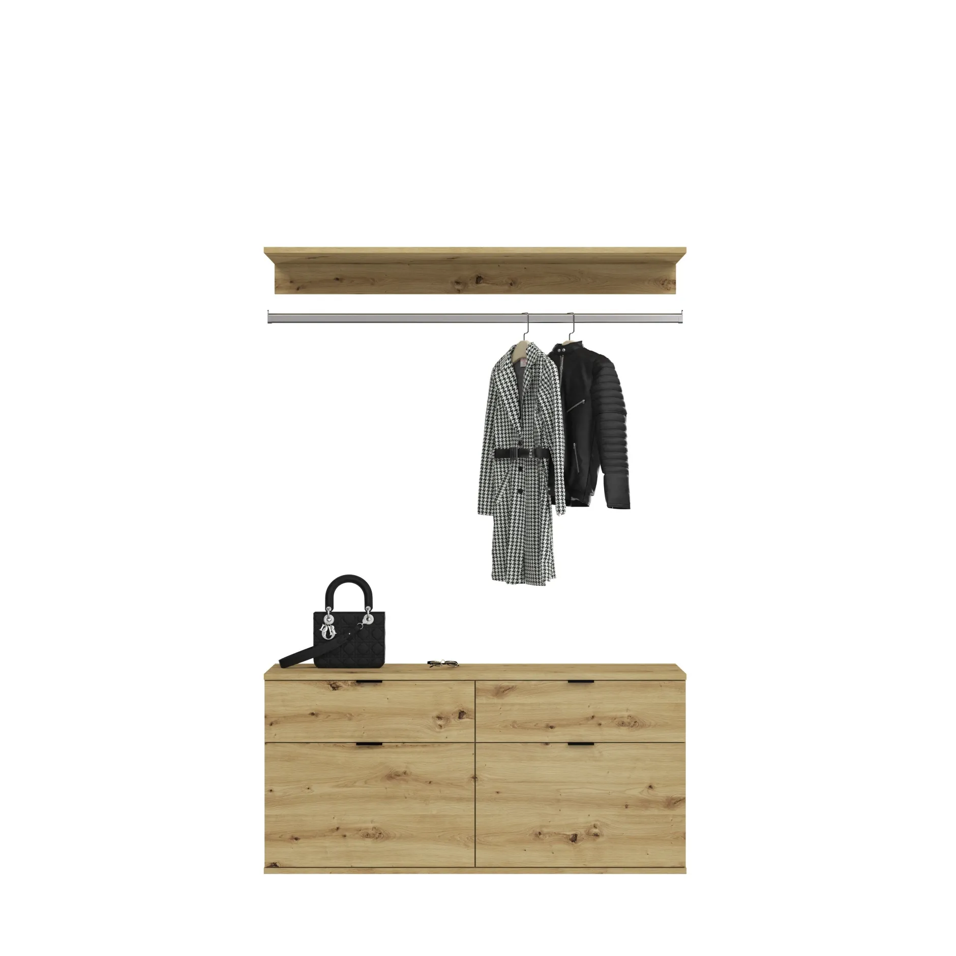 Kleiderschrank Projekt X Emob - Artisan Eiche - 212x193x34 cm