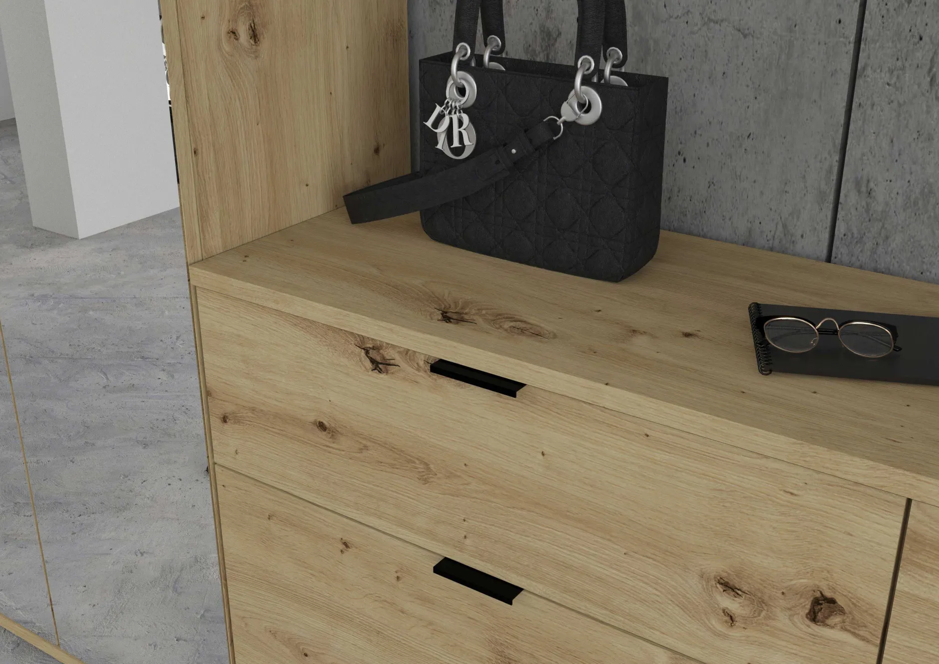 Kleiderschrank Projekt X Emob - Artisan Oak - 273x193x34 cm - Naturholzoptik