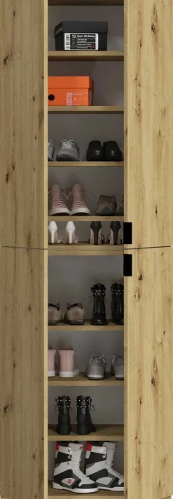 Kleiderschrank Projekt X Emob - Artisan Oak - 183x193x34 cm - Spiegel
