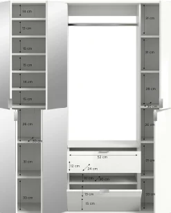 Kleiderschrank Projekt X Emob - Artisan Oak - 152x193x34 cm - Spiegel