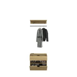 Kleiderschrank Projekt X Emob - Artisan Eiche - 213x193x34 cm - Natur