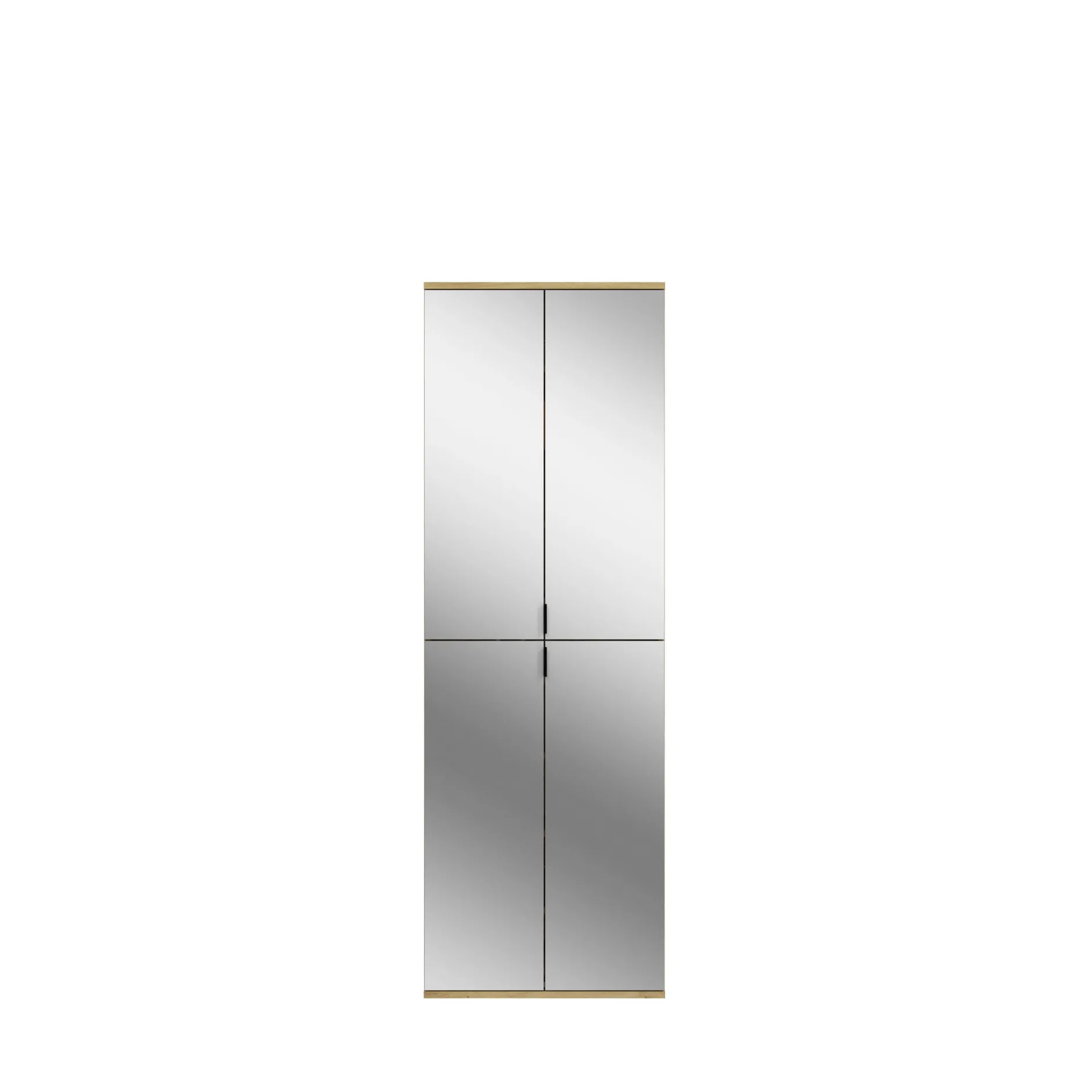 Kleiderschrank Projekt X Emob - Artisan Oak & Weiß mit Spiegel - 183x193x34 cm