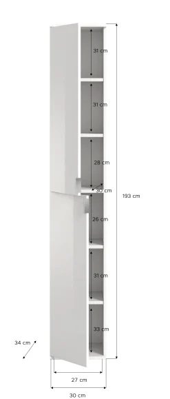 Kleiderschrank Projekt X Emob - Weiß Artisan Oak - 212x193x34 cm