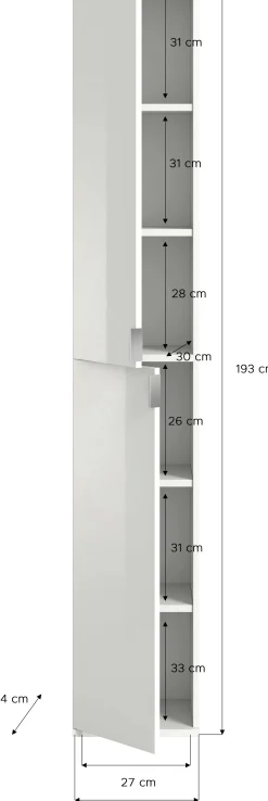 Kleiderschrank Projekt X Emob - Artisan Oak - 60x193x34 cm - Spiegel