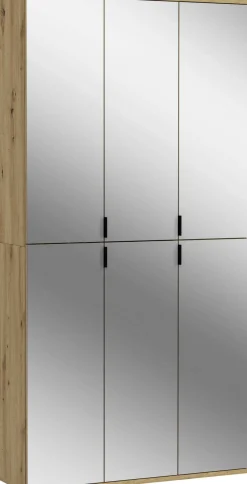 Kleiderschrank Projekt X Emob - Artisan Oak - 91x193x34 cm - Spiegeltüren