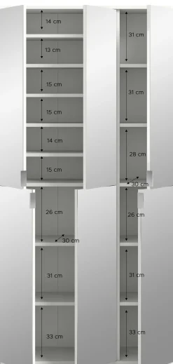 Kleiderschrank Projekt X Emob - Artisan Oak - 91x193x34 cm - Spiegeltüren