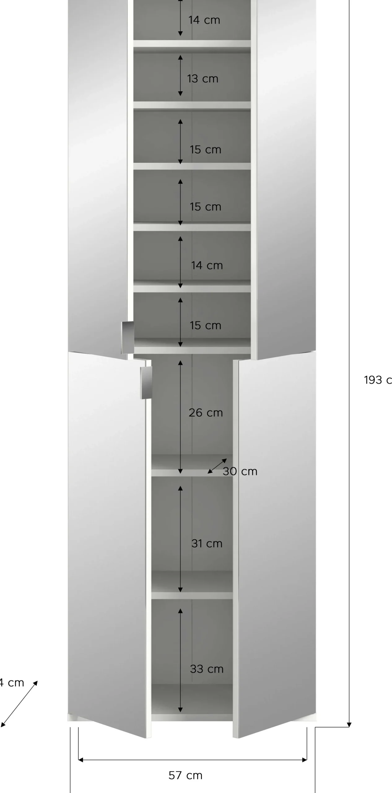 Kleiderschrank Projekt X Emob – Artisan Oak – 244x193x34 cm – mit Spiegel