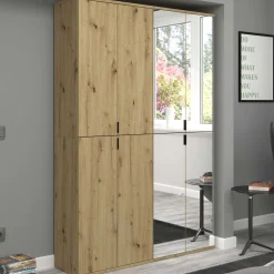 Kleiderschrank Projekt X Emob - Artisan Eiche Spiegel - 122x193x34 cm