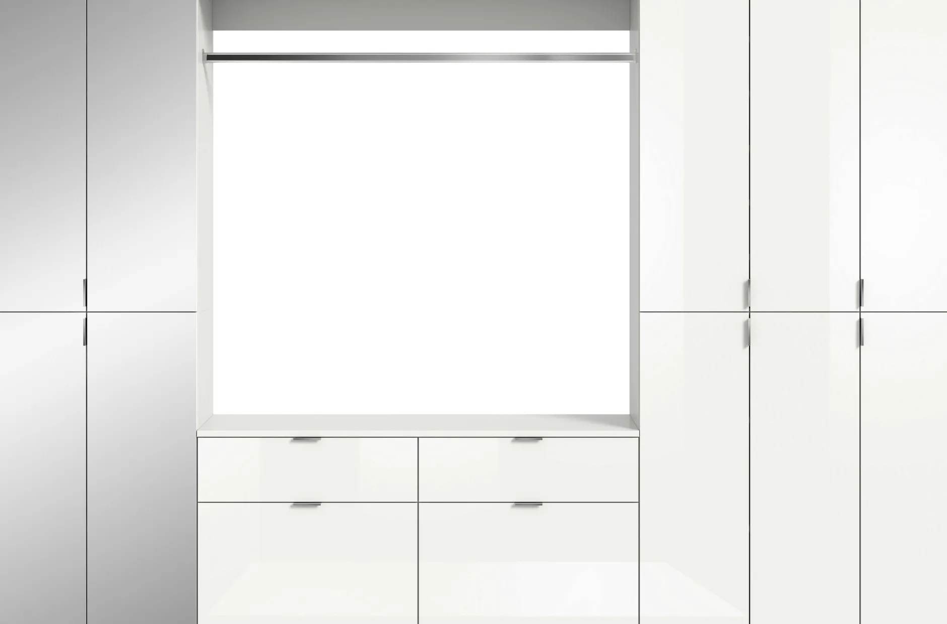 Kleiderschrank Projekt X Xonox - Weiß Hochglanz - 273x193x34 cm