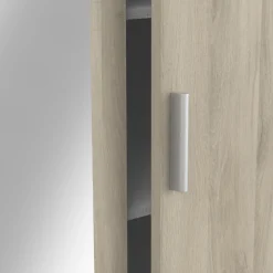 Kleiderschrank Prya 3 Drehtüren, 4 Einlegeböden und 1 Kleiderstange-Kronberg Eiche Dekor