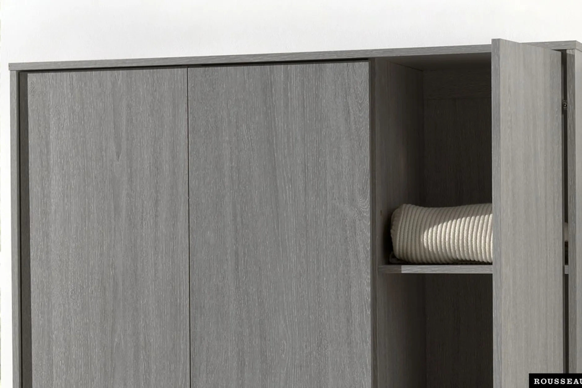 Kleiderschrank Ray 120cm mit 3 Türen - Eiche grau