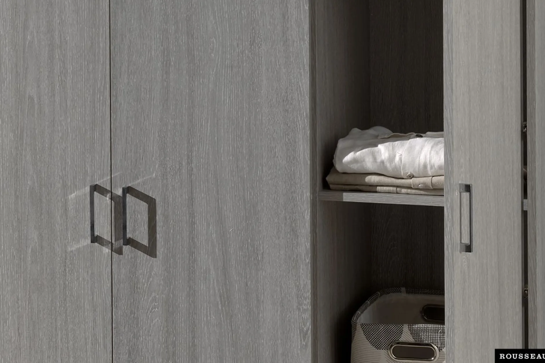 Kleiderschrank Ray 120cm mit 3 Türen - Eiche grau