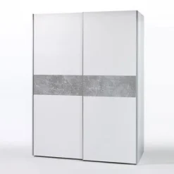 Kleiderschrank Salamanca 170cm mit 2 Türen - weiß/Beton