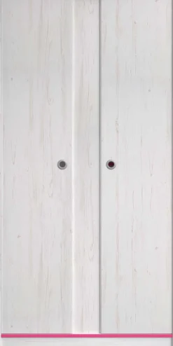 Kleiderschrank Smoozy 90cm 2 Türen - weiß/rosa oder weiß/blau