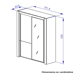 Kleiderschrank Sofia | 192 x 63 x 220 cm | Gold Oak Design