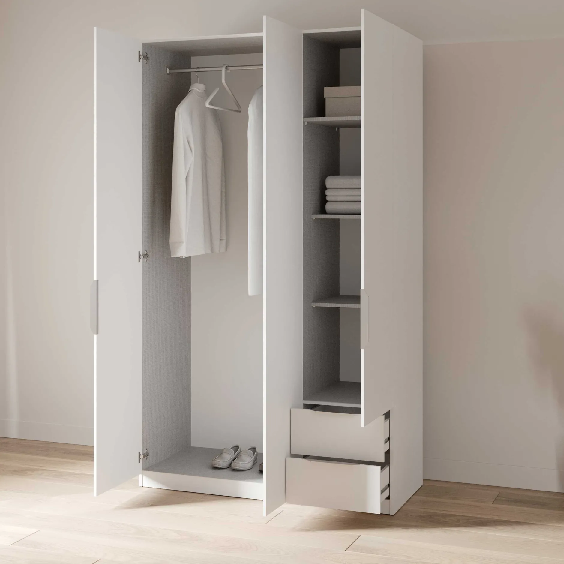Kleiderschrank Spectre 120cm - matt weiß