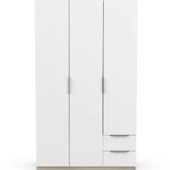 Kleiderschrank Spectre 120cm - matt weiß/Eiche