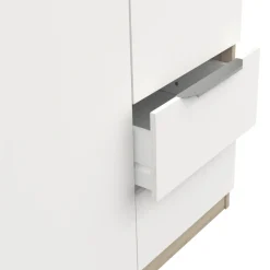 Kleiderschrank Spectre 120cm - matt weiß/Eiche