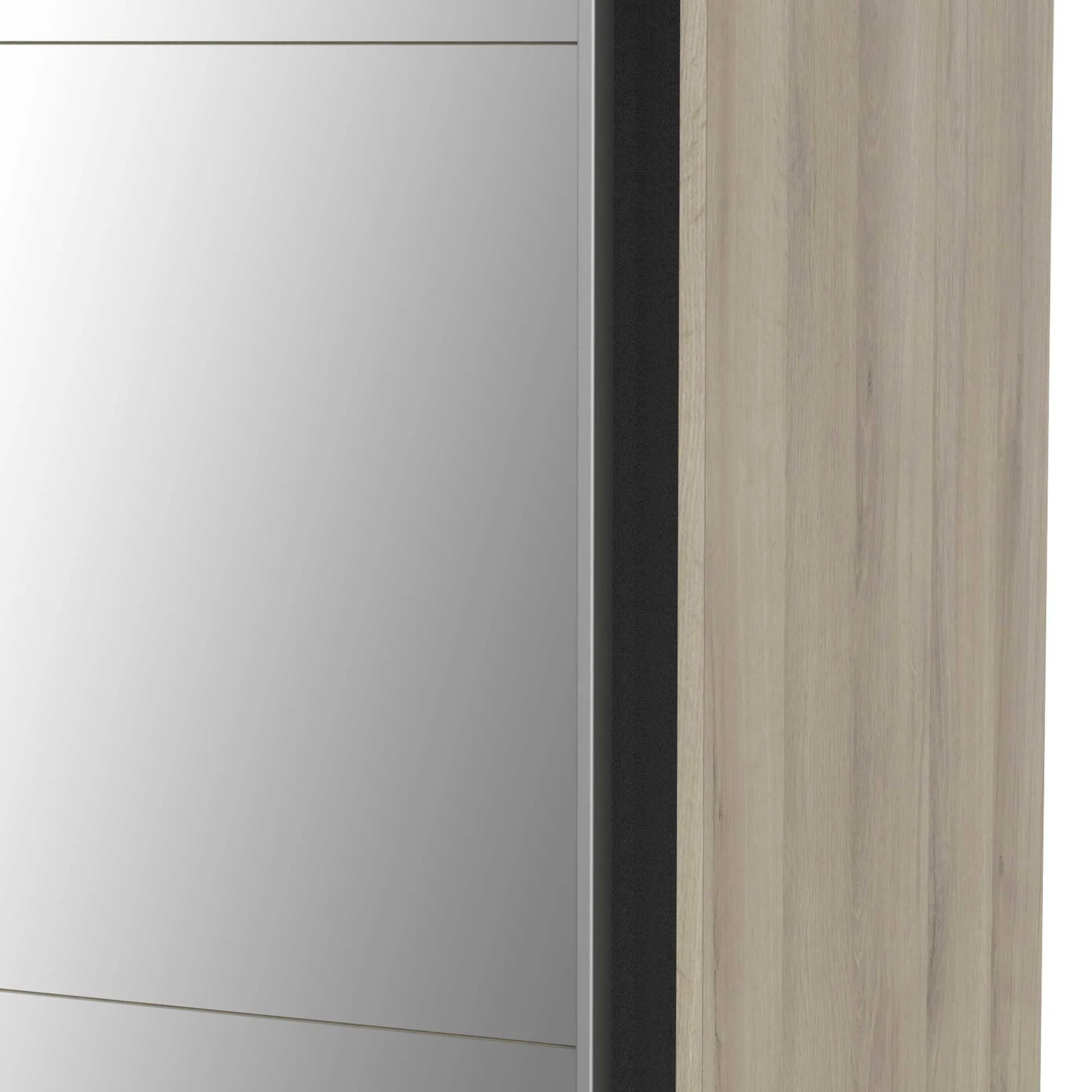 Kleiderschrank Spectre 178cm mit Schiebetüren und Spiegel - Eiche Dekor