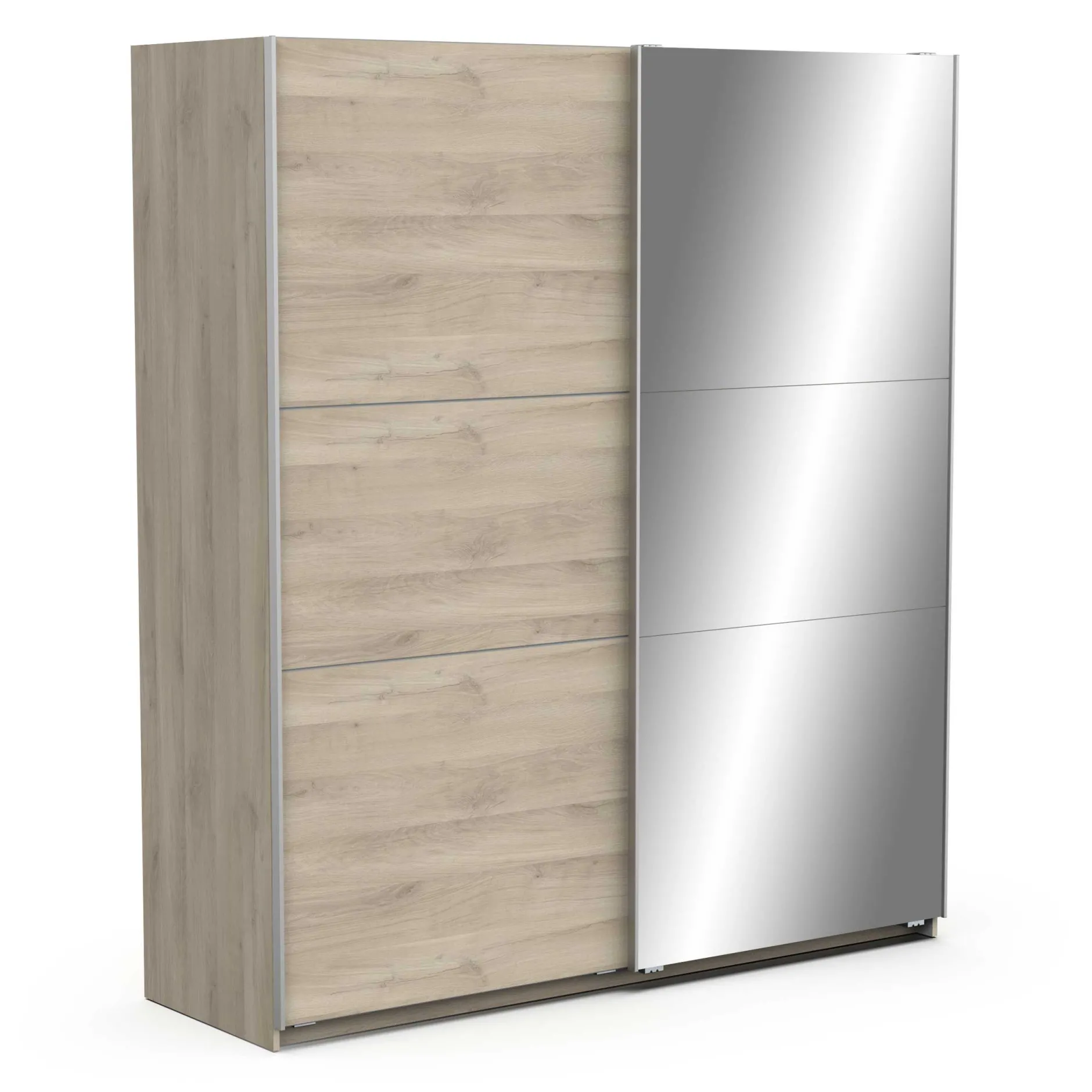 Kleiderschrank Spectre 178cm mit Schiebetüren und Spiegel - Eiche Dekor