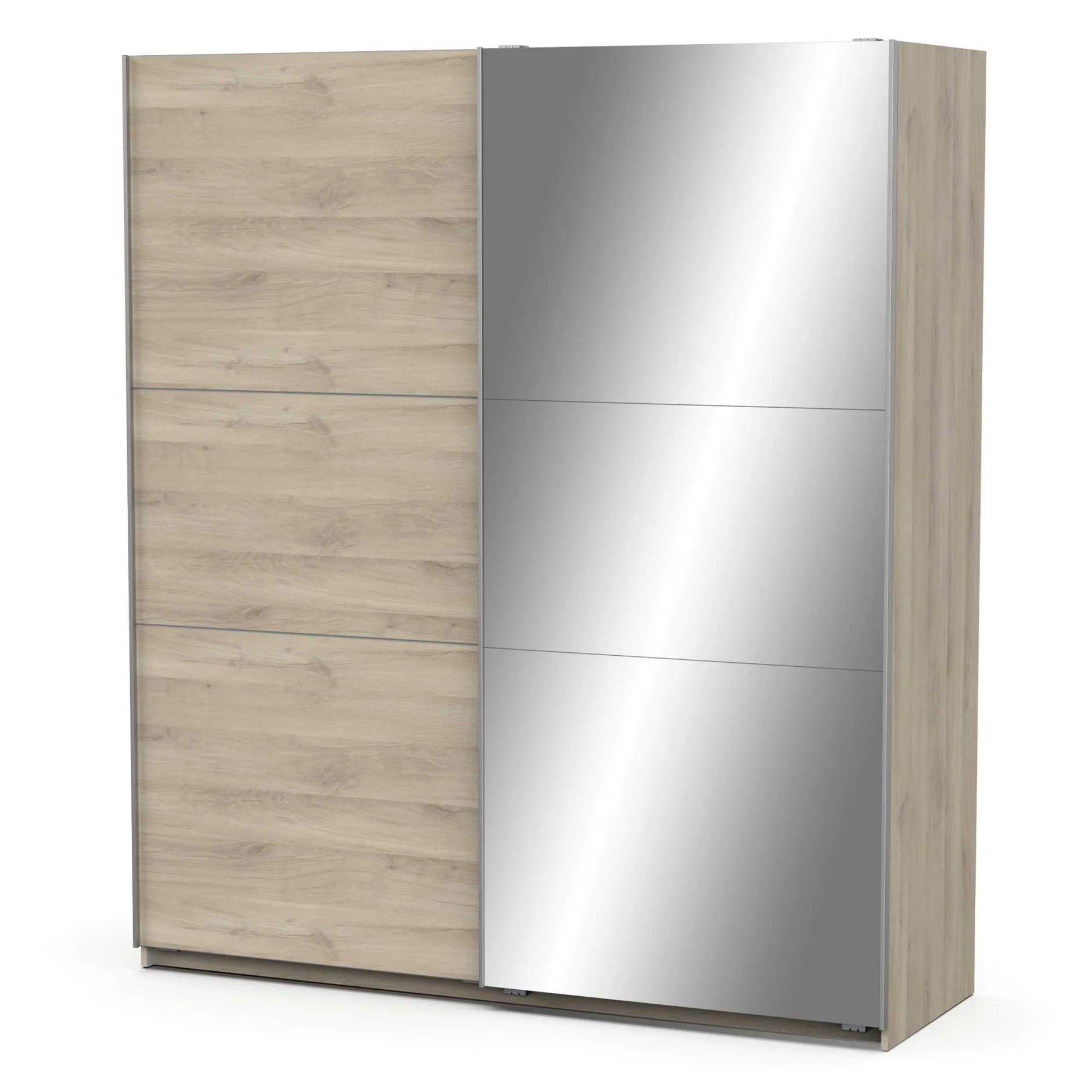 Kleiderschrank Spectre 178cm mit Schiebetüren und Spiegel - Eiche Dekor