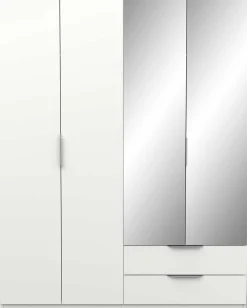 Kleiderschrank Spectre 157cm mit Spiegel - matt weiß