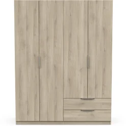Kleiderschrank Spectre 157cm 4 Türen und 2 Schubladen - Eiche