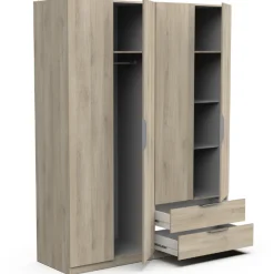 Kleiderschrank Spectre 157cm 4 Türen und 2 Schubladen - Eiche