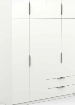 Kleiderschrank Spectre 157cm 8 Türen und 2 Schubladen - matt weiß