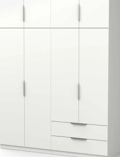 Kleiderschrank Spectre 157cm 8 Türen und 2 Schubladen - matt weiß