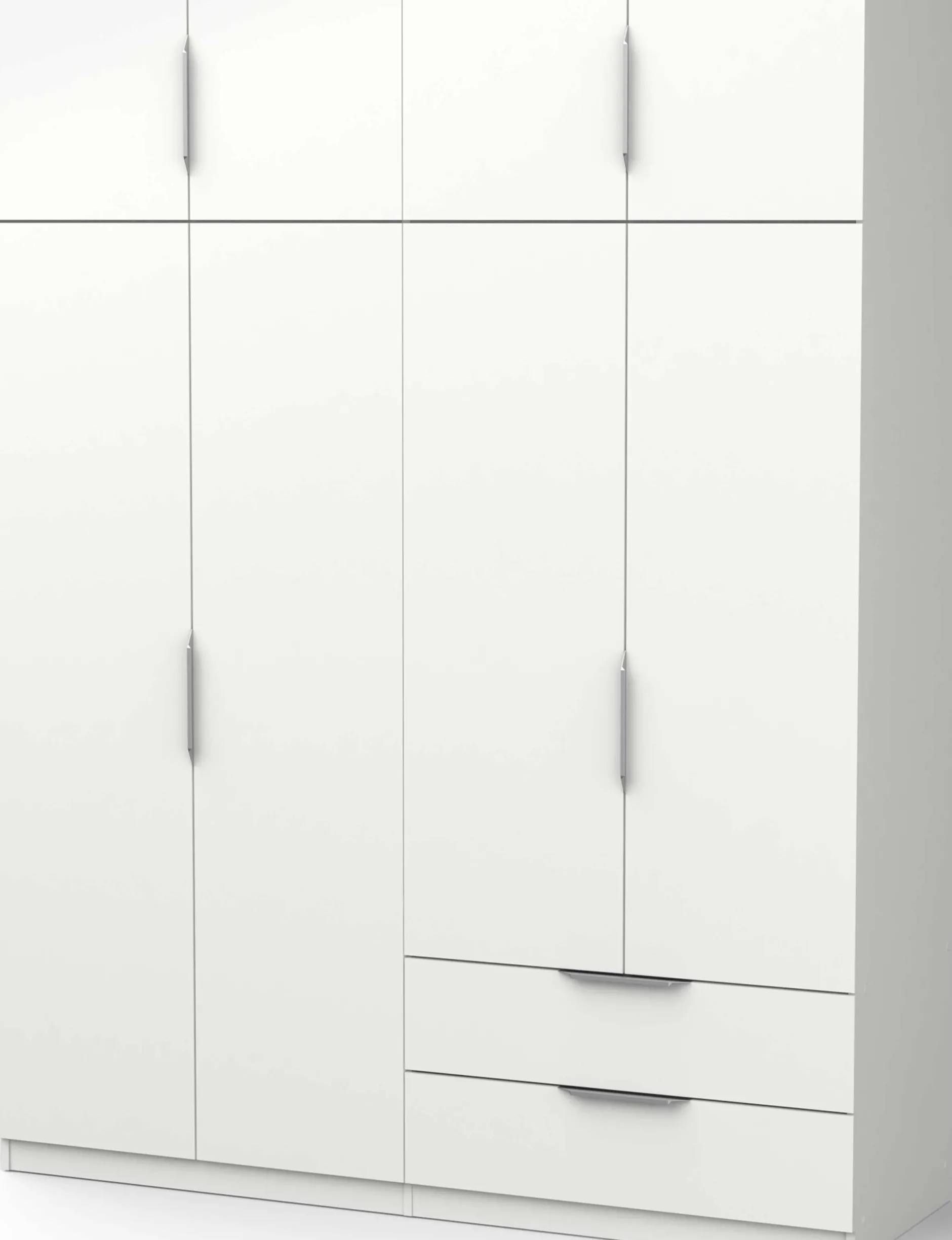 Kleiderschrank Spectre 157cm 8 Türen und 2 Schubladen - matt weiß