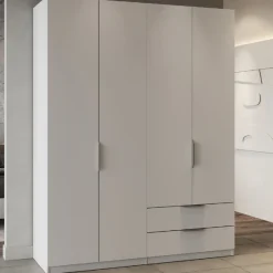 Kleiderschrank Spectre 157cm 4 Türen und 2 Schubladen - matt weiß