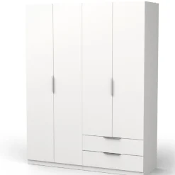 Kleiderschrank Spectre 157cm 4 Türen und 2 Schubladen - matt weiß