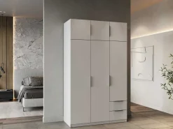 Kleiderschrank Spectre 120cm 6 Türen und 2 Schubladen - matt weiß