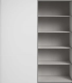 Kleiderschrank Swings - 178x59x203cm - mit Spiegel - 2 Türen - weiß