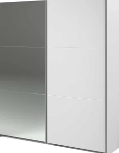 Kleiderschrank Swings - 178x59x203cm - mit Spiegel - 2 Türen - weiß
