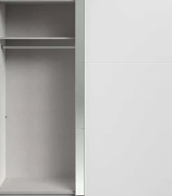 Kleiderschrank Swings - 178x59x203cm - mit Spiegel - 2 Türen - weiß