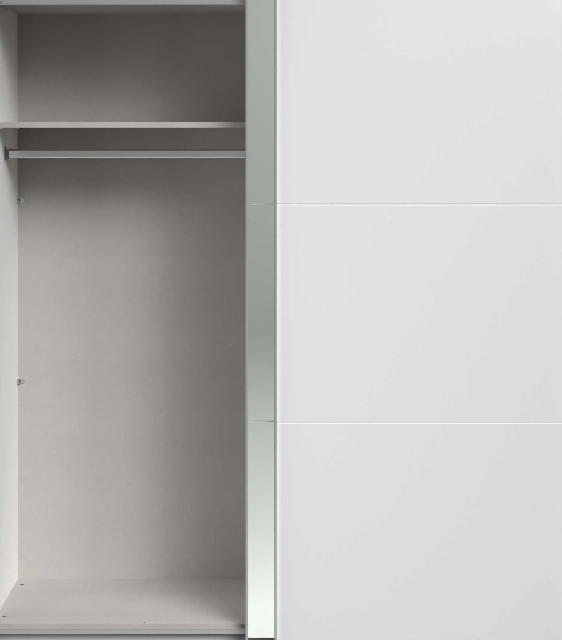 Kleiderschrank Swings - 178x59x203cm - mit Spiegel - 2 Türen - weiß